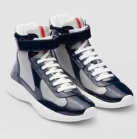 Лучшие роскошные мужчины Americas Cup High Top Sneakers Shoes Bike Tabin Patent Leather Runner Sports Comfort Outdoor Casual Wake Eu38-46 коробка