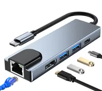 Stations d'amarrage de Type-C cinq dans une carte r￩seau USB Hub ordinateur portable Station de quai
