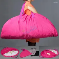 Saco de balé de desgaste do palco Tutu Bolsa rosa à prova d'água para tela Flexível e dobrável Bolsas macias tutus zíperes
