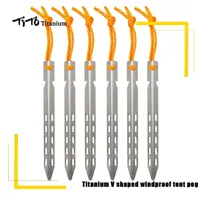 Outdoor Gadgets TiTo tent nails V shaped design camping Windproof equipment Tent tool for Soft ground 6 8 10 12pc 221105