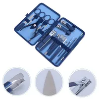 Комплекты для ногтей 18PCS Professional Manicure Tools Portable Kit Clipper с case297a