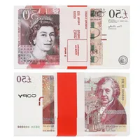 Prop Money Notes UK 20 يورو جنيه جنيه GBP ألعاب 10 دولارات 50 التذكارية المزيفة البريطانية 100pcs/حزمة هدايا عيد الميلاد أو فيديو لـ f tusm