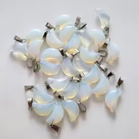 Hangende kettingen 2022 Groothandel 50 stks/lot mode mode topkwaliteit reiki opal stenen crescent maan charmes hangers voor sieraden maken
