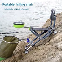 Sedia da pesca per mobili da campo esterno multifunzionale forte in lega di alluminio con carico set-addattabile schiera a quattro gamba reclinabile 221107