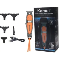 Kemei KM-1946 Trimeuse de cheveux professionnels Coiffure sans coiffure Metal Metal plus en cuir Hair Clipper USB Charger 251K