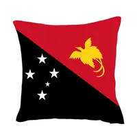 파푸아 뉴기니 깃발 던지기 커버 40x40cm 폴리 에스테르 개인화 된 사각형 새틴 쿠션 베개 소파 장식을위한 보이지 않는 지퍼가 있습니다.