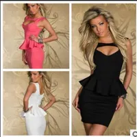 white black pink Polyester fiber Sexy lingerie size M L XXL Women none Sleeves Mini Dress dinner jacket254n