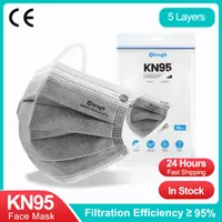 Elough Masks Activated Carbon Disposable KN95 Five Layer Protective Mask Dust-Proof Breattable and Armor Proof 10 Pieces
