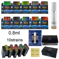 Mad Labs 0.8ml Cartridges Madlabs Refined One Gram Atomizers Vapes Cartridge Packaging White Cart 510 Thread
