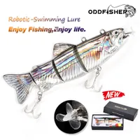 Baits Lures Robotic Swimming Fishing Auto Electric Lure Bait Wobblers For 4-Segement Swimbait USB Rechargeable Flashing LED light 221107