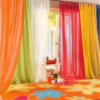 Party -Dekoration 1PCS European American Style Multicolor -Fenster -Screening Solid T￼rvorh￤nge Drapy Panel Sheer T￼ll f￼r Hochzeit 5z