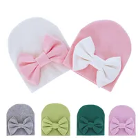 Baby Hat Newborn Beanie Big Bow New Born Photography Props Baby Girl Cap Spring Autumn Toddler Infant Accessories 0-6M