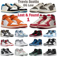 1 Retro Low OG travis scotts Basketball Shoes Men Women 1s Reverse Mocha Lost and Found Starfish Taxi Patent Bred Denim Mens Trainers Outdoor Sports Sneakers