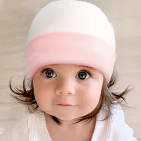 Yeni doğan örgü bere çocuklar renkli matematik pamuklu bebek kız kız sevimli kafatası kapağı yenidoğan sıcak şapka flanşı çocuk kafatasları