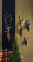 Smoking Pipe Bronzed Aluminum Staute Animal with Glasses Hanging Wall Mount Bear Louie Little Mouse Frankie Stag Home Decoration 24649974