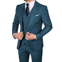 Suits Blazers 2022 Slim Fit Men Suit Wide Peak Lapels 3 Peices Groom Wedding Suits Fomal Company Man Fashion Terno Masculino Com Homme J220906