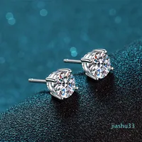 BOEYCJR 925 클래식 실버 0 5 1 5ct F 컬러 Moissanite VVS Fine Jewelry Diamond Stud Earring 여성 증명서 223T