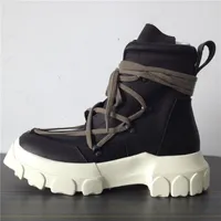 Botas de espessura Men, tornozelo 2022 Winter Shoes de salto de couro genuíno 54#50/10d50