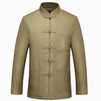 Casaco de jaqueta masculino para homens, algodão duplo algodão de roupas grossas de algodão grosso com revestimento de uniforme tradicional chinês de sol yat sen