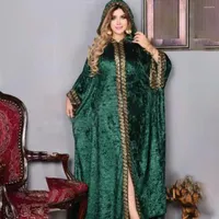 Ethnic Clothing MD 2022 Muslim Fashion Velvet Abayas Women Dubai Hooded Kaftan Dress Outfits African Plus Size Boubou Wedding Party Long
