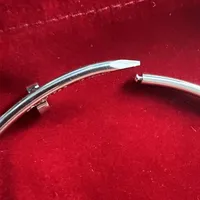 Bangle Designer 3mm Bangle Bracelet Thin Nail Bracelets for Women Men Cubic Zirconia 316L Titanium Steel Love Jewelry size 17 19 no box