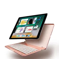 7 couleurs LED Backlit Aluminium Metal Wireless Bluetooth Clavier Bluetooth Clavier pour Apple iPad Pro 10 Tablet 5 pouces295d