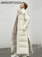 Kadınlar Kürk Kadın Trençkotları 2022 X-Long Kapüşonlu Pamuk Kış Paltosu Kadınlar Günlük Kalın Parkas Moda Ceket Sıcak Dış Giyim Soild Kadın