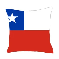 Chili Flag Throwpillow Cover 40x40cm Polyester Personaliseerde vierkante satijnen kussenkussencase met onzichtbare rits voor bankdecoratief