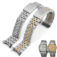 19 mm Watch Accessories Band voor Prince en Queen Strap massief roestvrijstalen zilveren goudarmbandbanden280y