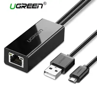 UGreen Chromecast Ethernet -Adapter USB 2 0 bis RJ45 f￼r Google Chromecast 2 1 Ultra Audio 2017 TV Micro USB Network Card231v