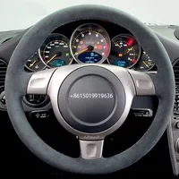 DIY Top Black Suede Car Steering Wheel Cover for Porsche 997 turbo 911 2006316j