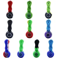 Latest Colorful Silicone Pipes Herb Tobacco Glass Porous Filter Bowl Innovative Design Smoking Cigarette Holder Tube Portable Handpipes factory outlet