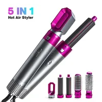 Hair Dryers Comb 5 in 1 Air Brush Professional Electric Curling Iron Straightener Hairs Dryer Styling Tools Household Air Wrap Curler 243N