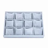 Stackable 12 Girds Jewelry Trays Storage Tray Showcase Display Organizer LXAE Watch Boxes & Cases245d