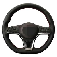 Capa do volante de carro Diy Couro artificial para Nissan X-Trail Qashqai March Serena Micra Kicks 2017-2019 Altima Teana 2019 H220422254F