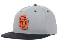 Yeni San Diego Beyzbol Takımı Snapback Tam Kapalı Kapaklar Yaz SD Mektubu Gorras Bones Erkekler Kadın Günlük Açık Spor Düz takılı şapkalar Chapeau Cap A-8