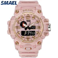 Smael Watch Women Mu￱eco de pulsera blanca Sports para correr Stopwatch 50m Relojes a prueba de agua Ni￱os 1811 Relojes deportivos para mujeres CH265Q
