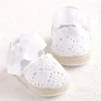 First Walkers WONBO Baby Girl born Shoes Spring Summer Sweet Very Light Mary Jane Big Bow Knitted Dance Ballerina Dress Pram Crib Shoe 221107