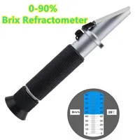 Neues Handheld 0-90% Brix-Refraktometer für Zuckergehalt Fruchtsaftflüssigkeit Tester Genauigkeit Brix Messungsinstrument229Q