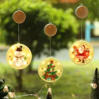 Strings Christmas Led String Light voor ramen die 3D -boomlichten hangen met dubbelzijdige tape batterij Fairy