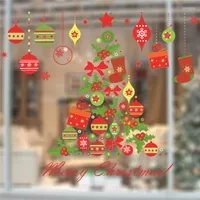Wall Stickers Christmas Ball Bell Stocking For Shop Home Decoration Xmas Festival Mural Art Diy Window Decals Pvc Posters