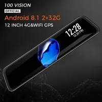 Автомобильное видео 4G Android 8 1 DVR 12 -дюймовое зеркало заднего вида HD 1080p GPS Wi -Fi ADAS DASH CAM CAM Dual Lens Recorder Регистратор DVRS250P