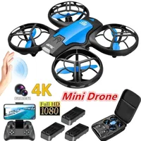 Intelligent Uav V8 Mini Drone 4K 1080P HD Camera WiFi Fpv Air Pressure Height Maintain Foldable Quadcopter RC Dron Toy Gift 221107