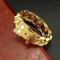 Bankle Uken Fashion Belt Design Spring Er￶ffnete Manschette Armreifen Wrap H-Qualit￤t Gold Farbe Strass Metall Armb￤nder Charm Schmuck Schmuck