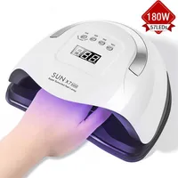 Ny 180W 80W 120W UV Lamp Nail Dryer Pro 57 45 LED Manicure Ice Lamp 10 30 60 99S Smart Timing Dying Gel Fast 2727