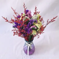 Fleurs d￩coratives Bouquet s￩ch￩ pour la maison et la d￩coration de jardin Foublie-moi-ne pas l'herbe ￠ m￩nage mixte Cadeau de luxe Lu luxe d￩coration