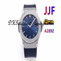 JJF Factory Neutrale Uhren Automatische Maschinen ETA-2892 Bewegungsgröße 42 oder 38 mm Titanmaterial Gummi-Gurt Sapphire Glass2724