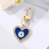 Heart drop cuore malvagio key cleychain keyring per amica coppia smalto blu occhio attrarre accessori per auto