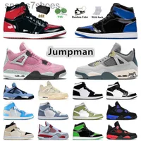 Düşük Hız Tasarımcısı 1 4 Jumpman Basketbol Ayakkabıları Erkek Kadın Panda Patent Deri Orta Hollanda Yeşil SB yetiştirilmiş J4 Retro Offs Beyaz Sneakers