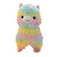 Rainbow Alpaca Plush Doll Simulation Cotton Toy Birthday Gifts Toy For Baby Soft Sheep Cuddly Animal Kid ldren Girl Gift J220729